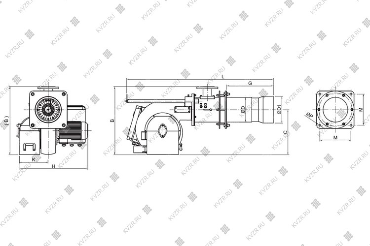 Чертеж газовой горелки ECO 65