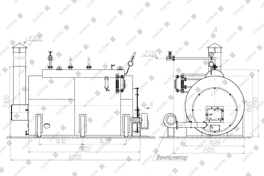 Схема парогенератора высокого давления